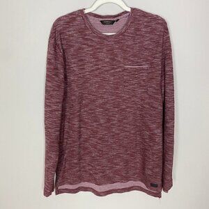 Buckle Outpost Makers Long Sleeve Heathered Shirt Pocket Red Mens XL